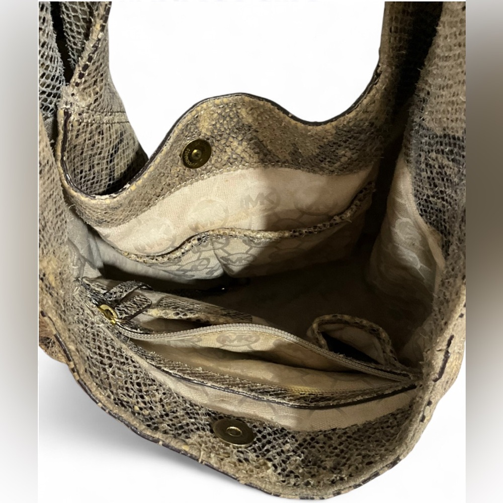 MICHAEL KORS Large Fulton Hobo Boho Python Snake … - image 9